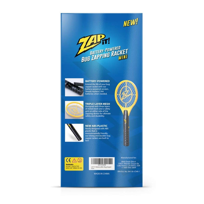 Battery-Powered Fly Swatter Racket with 3,500 Volt Electric Bug Zapper