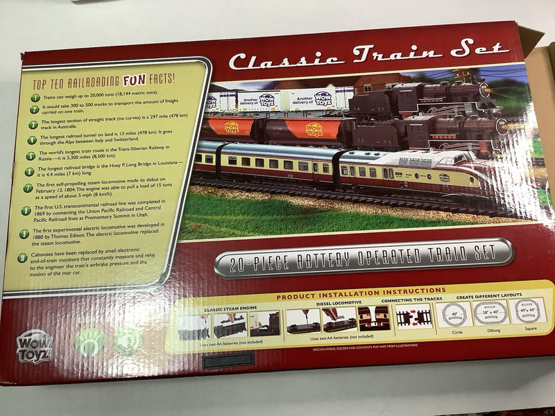 20-Piece Battery Operated Classic Train Set with Lights and Sounds