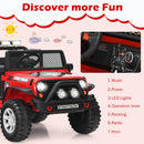 12V Remote Control Electric Truck for Kids with Lights and Music in Red
