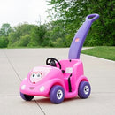Children's Push Buggy Ride-On Car with Safety Seat Belt and Horn, Sturdy Plastic, 50 lbs Capacity
