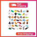 45-Piece 3D Printed Animal Figurine Set for Gifts and Celebrations