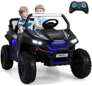 Kids' Jet Black 12V UTV Ride-On Vehicle - Double Seater