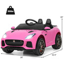Honey Joy 12V Licensed Pink Jaguar F-Type SVR Kids Ride-On Car with MP3 and Lights