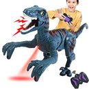 Blue Remote-Controlled Velociraptor Dinosaur Toy for Children