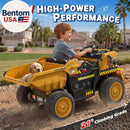 Electric Yellow Ride-On Dump Truck with Remote Control and Dump Bed