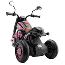 Pink 3-Wheel Electric Motorcycle Toy for Kids with Colorful Lights and Music