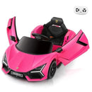 Kids' Hot Pink Lamborghini Car with Scissor Doors for Driving Fun