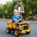 24V Remote-Controlled Construction Truck with Dump Bed for Kids Aged 3-8