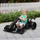 24V Electric Go Kart with Adjustable Seat and Gradual Acceleration, Black