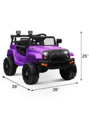 12V Kids Ride-On Power Wheels Remote Control Truck Vehicle Purple