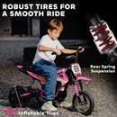 Kids Electric Off-Road Motorcycle, 24V 250W Power, 9.9 MPH, 12-Inch Tires, Rear Suspension