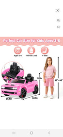 Dodge SRT Pink 12V Kids Ride-On Car with Parental Remote Control for Complete Supervision