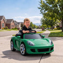 12V Green Porsche Carrera GT Ride-On Car for Kids with Remote Control