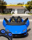 Blue 24V Electric 4WD Two-Seater Kids Ride-On Car Inspired by Lamborghini
