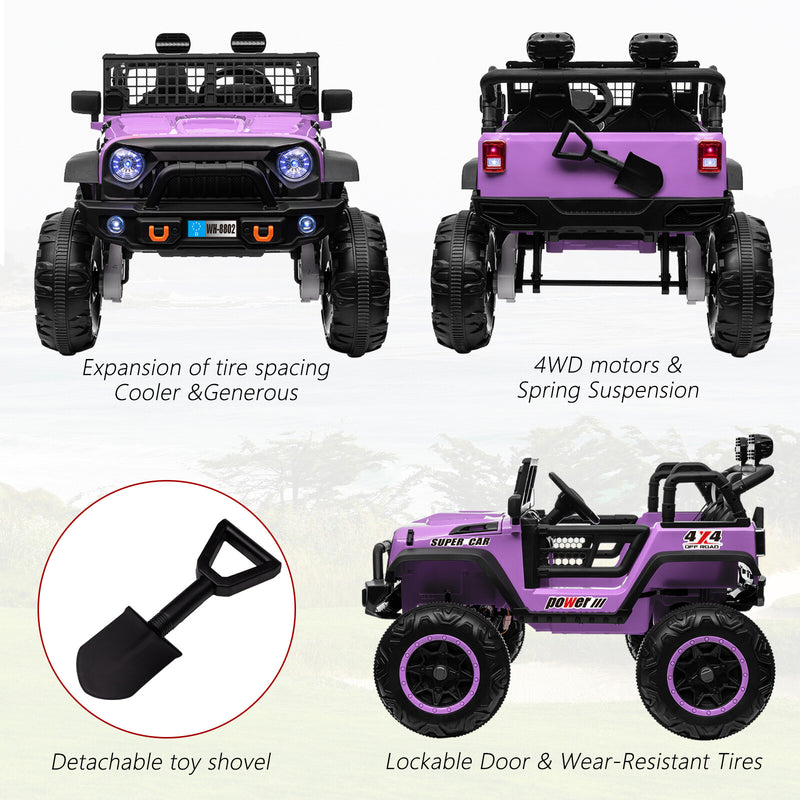24V Kids Electric Ride-On Truck with Switchable 4WD/2WD and 2 Seater