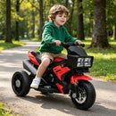 Red Electric Battery-Powered Motorcycle Trike for Kids