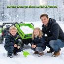 TCARAIWEN 24V Green 2-Seater Ride-On Dump Truck