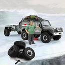 REDSPIDER 1.0" Black Beadlock Wheel and Tire Set, 57x25mm, 4 Pieces for RC Crawlers