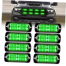 8-Pack Green Grill Flashing Lights for 12-24V Trucks and Vehicles