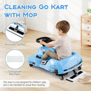 Electric Go Kart Toy Car with Remote Control and Cleaning Fun - Blue 12V