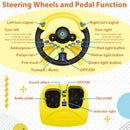 Yellow RedCrab Kids Steering Wheel Toy with Brake and Gas Pedals