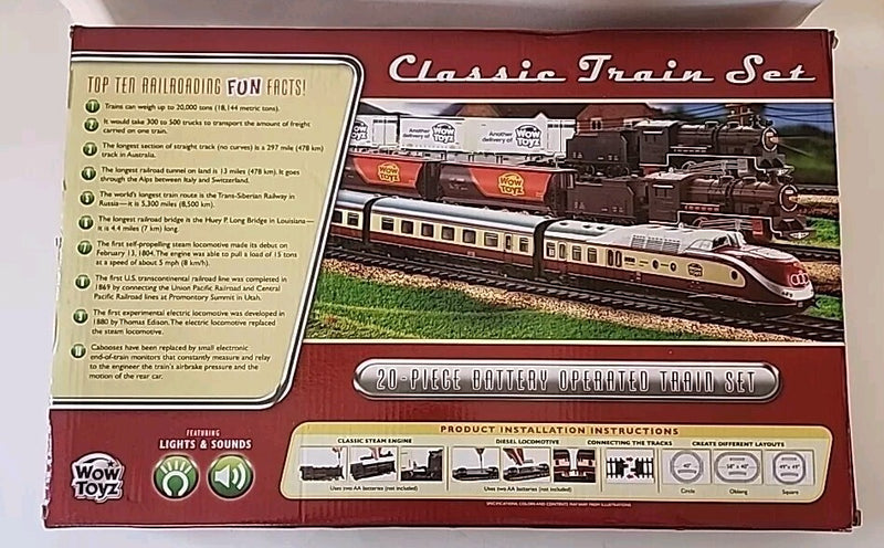 20-Piece Classic Train Set with Over 14 ft of Track - Used