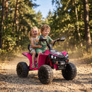 24V Dual Motor Pink 2-Seater Kids ATV 4-Wheeler