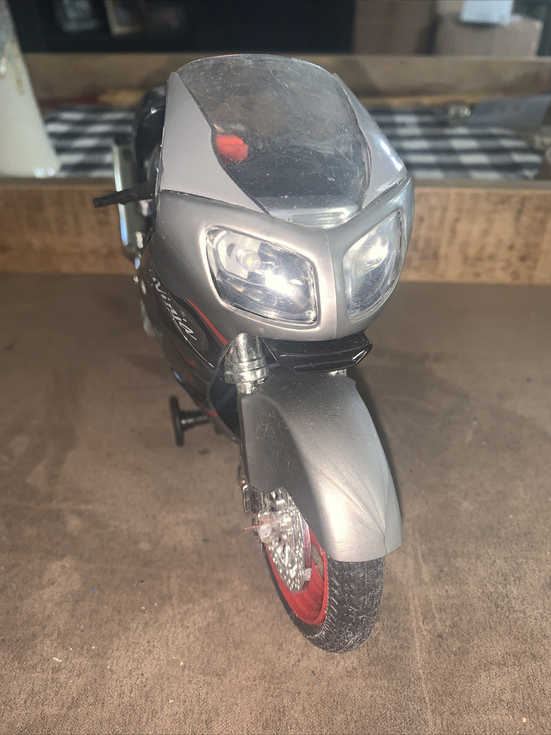 Silver and Black Kawasaki Ninja ZX-R10 Toy Motorcycle with Working Sound
