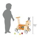 Janod Wooden Donkey Ride-on Toy with Shape Sorting Feature