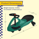 Twist and Go Wiggle Ride-On Toy - Green and Black, No Batteries or Pedals