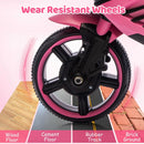 6V Battery-Powered Pink Ride-On Motorcycle for Kids with Headlight Wheels