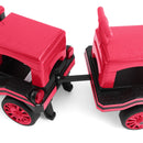 Red 2-Seater Electric Kids Train with Carriage, 12V, 2 Speed, Music, and Lights