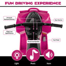 Pink 12V Electric Ride-on ATV for Kids with Bright Headlights and Music