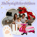 12V Electric Wiggle Car for Kids with Bluetooth Music - Pink, 5MPH Max Speed