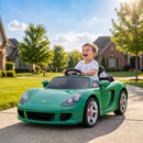 12V Green Porsche Carrera GT Ride-On Car for Kids with Remote Control