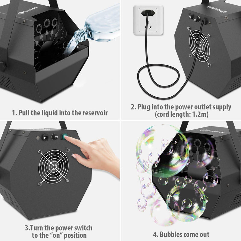 Wireless Automatic Metal Bubble Machine, Produces 10,000+ Bubbles, Indoor Outdoor Use