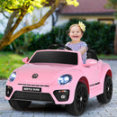 12V Licensed Pink Volkswagen Beetle Ride-On Car for Kids with Music & Remote Control