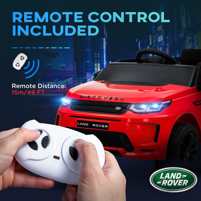 Licensed 12V Land Rover Kids Ride-On Car with Soft Start - Red