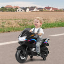 12V Electric Kids Motorcycle with Training Wheels and Light - Black