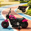 Pink 6V Electric Motorcycle for Kids with Training Wheels