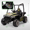 12V Green Kids Electric Car with Dual Motors, Remote Control, and Suspension