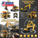 Metal Remote Control Excavator and Dump Truck Toy Set with 2.4GHz Technology