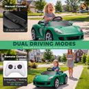 12V Green Porsche Carrera GT Ride-On Car for Kids with Remote Control