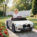 12V White Kids Electric Car with 2.4G Remote Control, Suspension, Music, and Horn