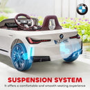 12V White Kids Electric Car with 2.4G Remote Control, Suspension, Music, and Horn