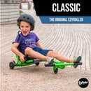 EzyRoller Green Steel Frame Ride-On Toy for Kids Ages 3-12+, Supports 154 lbs