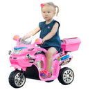 3-Wheel Kids Motorcycle Ride-On Toy with Reverse Function, Sounds, and Headlights - 6V