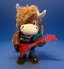 Festive Animated Cow with Guitar Playing Jingle Bells