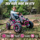 Electric Pink Ride-On Car for Kids Aged 6 and Up with 36V Power and EVA Tires