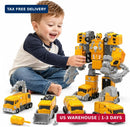 WATUDOU 5-in-1 Transforming Construction Vehicle and Robot Toy Set